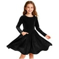 thumbnail image 6 of Tdoqot Girls Velvet Party Dresses- Full Length High Waist Casual Soft Kids Dance Pants Black Size 5, 6 of 7