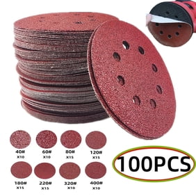 Sanding Discs Set 5 Inch 8 Holes Sanding Discs Sandpaper Sander Round Sandpaper for Random Orbital Sander 100 Pcs 40 60 80 120 180 220 320 400 Grit.