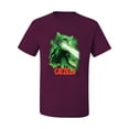 thumbnail image 2 of Catzilla Parody Taking Over City | Mens Cat Lover Graphic T-Shirt, Maroon, X-Large, 2 of 3