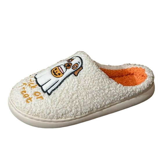 YLYL Halloween Slippers for Women 2025 Fall Winter Cute Soft Comfy Fluffy Slippers Indoor Outdoor Bedroom Shoes