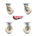 thumbnail image 2 of 6 Inch Nylon Caster Set with Roller Bearings 2 Swivel 2 Rigid Service Caster, 2 of 2
