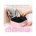 thumbnail image 3 of Bolsa de Maquillaje de Viaje Bolsa de Cosméticos Bolsa Organizadora de Maquillaje con Espejo Estuche de Maquillaje de Estuche de Tren de Maquillaje con Luz LED de 3 Colores,A, 3 of 6
