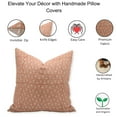 thumbnail image 4 of Fabdivine Block Print Throw Pillow Cover, 16x16 Inch Thick Linen Handmade Cushion Cover, Floral Print Boho Design Brown Pillow Cover for Sofa and Couch, 4 of 5