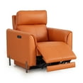 thumbnail image 6 of Modern 3-Piece Leather Reclining Sofa Set with Power Recliners and Head Control, Orange, 6 of 6