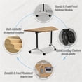 thumbnail image 4 of 4 Pcs Folding Conference Table with Wheels,47.2in Flip-Top Conference Tables,Mobile Training Table for 2-12 Person,Trapezoid Design,for Classrooms & School Office Spaces(Oak), 4 of 8