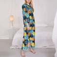 thumbnail image 3 of Goofa Sunflowers Printed Women’s 2 Piece Pajama Set Super,Pajamas Women's Long Sleeve Sleepwear Soft Button Down Loungewear Pjs Lounge Set Nightwear-, 3 of 9