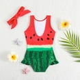 thumbnail image 6 of RUTAYY Baby Girls Watermelon Swimsuit Girls Swimsuit Girls Neck Swimsuit Beach Vacation Resort Swimwear Beachwear, 3-6 Months, 6 of 8