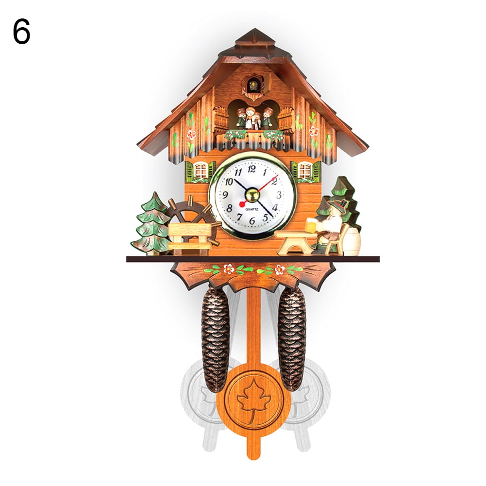 Waroomhouse Antique Wooden Hanging Cuckoo Wall Time Alarm Clock Home
