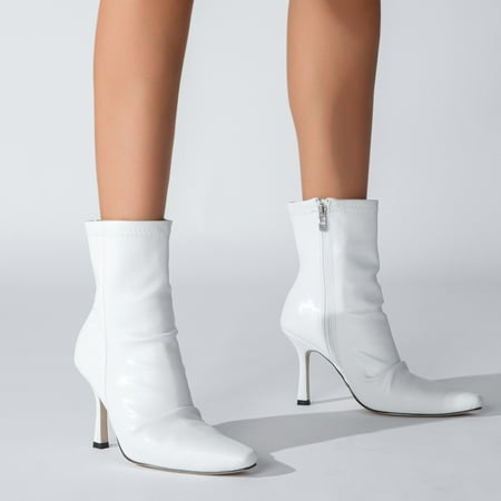 

Christmas Boots For Women Ankle Boots Pointed Toe Temperament Short Boots Leather Boots Single Boots Shoes