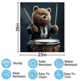 thumbnail image 2 of Bear Drumming Suit Dishwasher Magnet Cover Decorative Sticker for Home Cabinet Kitchen 23" x26", 2 of 5