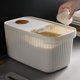 thumbnail image 5 of Caja De Almacenamiento De Arroz De 10 Kg Recipiente De Grano De Arroz Con Función De Mantenimiento Fresco Ventana Transparente Para Organización De Cocina 22 Lb PET, 5 of 7