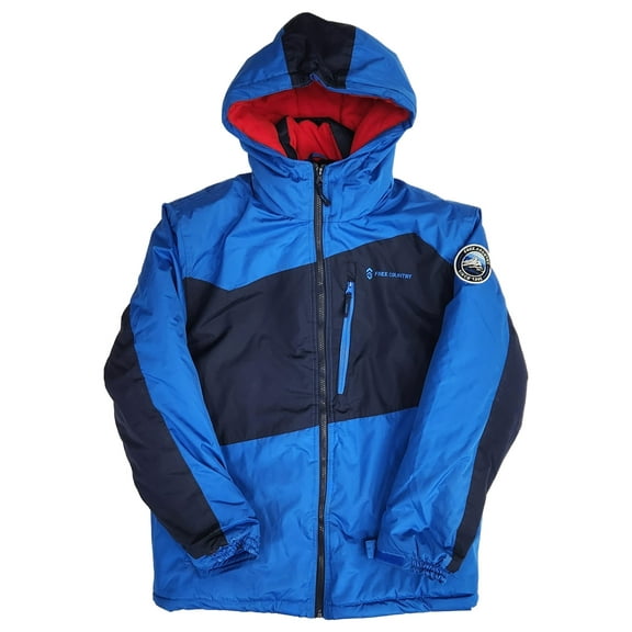 Freecountry Boys Two-Toned Blue Fleece Lined Winter Coat Ski Jacket Small 8