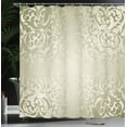 thumbnail image 3 of Ambesonne Vintage Shower Curtain, Classic Victorian Damask, 69"Wx70"L, Grey Yellow, 3 of 4