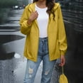thumbnail image 7 of OWUUcdse Womens Rain Jackets, Waterproof Full Zip Casual Long Sleeve Sports Jackets Yellow Size XL, 7 of 7