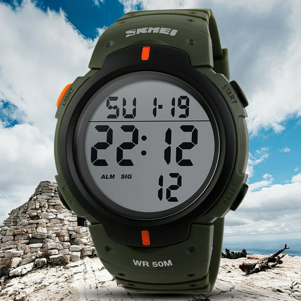 Reloj de pulsera electrónico del ejército 50M impermeable para hombres reloj de pulsera para hombres estudiantes regalos