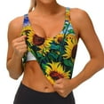 thumbnail image 4 of Haiem Landscape With Sunflowers Pattern Womens Sports Bra - U Neck Padded Low Impact Yoga Bra Workout Crop Top Gym Moisture-Wicking Workout Vest -X-Large, 4 of 9