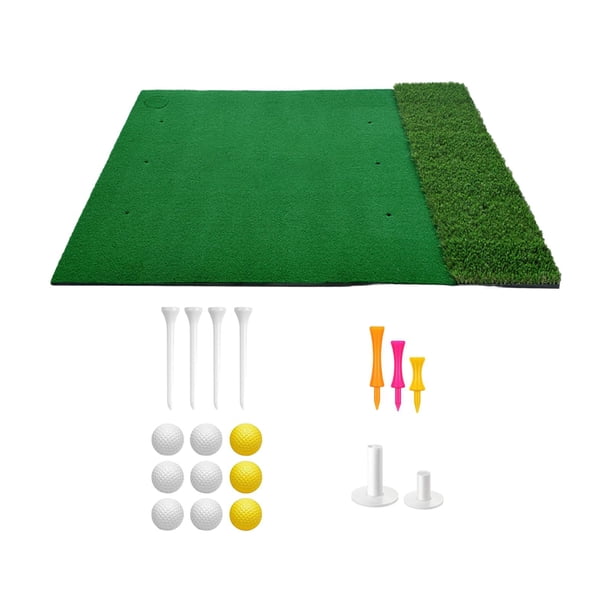 Estera para golpear Golf con tees de Golf, estera de césped realista, estera de césped de entrenamiento de Golf Premium, estera de Golf para oficina, Almohadilla de 5 mm