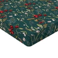 thumbnail image 4 of Ambesonne Woodland Boho Fitted Sheet, Wild Berries Pattern, California King, Dark Coral and Teal, 4 of 5