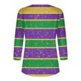 thumbnail image 5 of Fiudx Ofertas Relámpago Blusa de Manga 3/4 Corta Estampada a La Moda para Mujer, Blusa Informal con Cuello Redondo, 5 of 5