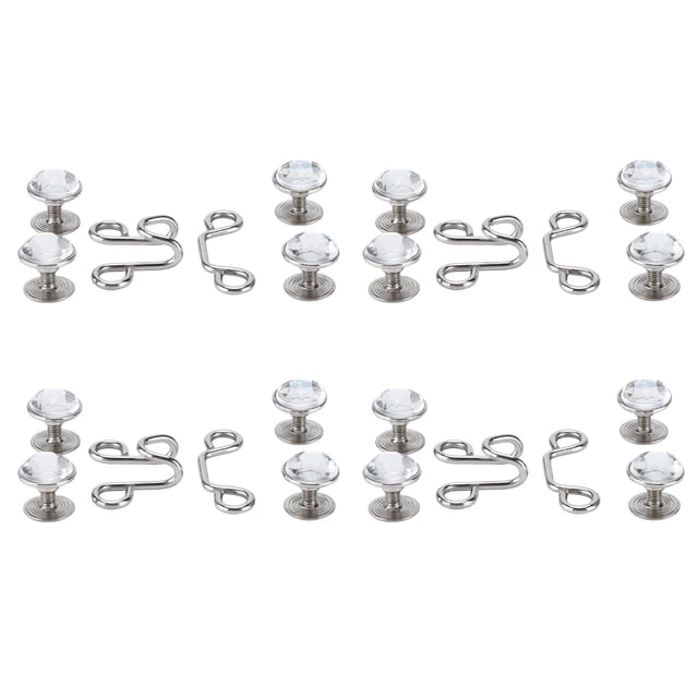 16 Pcs Boutons Réutilisables Robustes Durables Design à Fente pour Carte Pratique Petit Bouton en Jean Blanc Strass