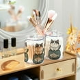 thumbnail image 3 of Yayeee 2 Pack Qtip Holder Bathroom Cotton Swab Canister with Lid Clear Dispenser Set, Beige Cute Cat, 3 of 6