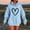 Blue Sweatshirt for Winter, variant on Women's Heart Print Sweatshirt Casual Loose Crewneck Hoodies Long Sleeve Shirts Trendy Pullover Tops Shirt With Pockets Red S