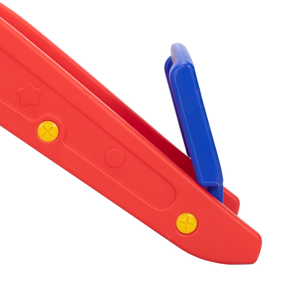 Kepooman Toddler Slide, Play Slide for Outdoor and Indoor, Dolphin Slide with Basketball Hoop, Ball and Ladder, Red and Blue Kepooman Toddler Slide, Play Slide for Outdoor and Indoor, Dolphin Slide with Basketball Hoop, Ball and Ladder, Red and Blue