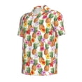thumbnail image 4 of Wukai Hawaiian Pineapples And Hibiscus Flowers Men’s Polo Shirts,Quick-Dry Athletic Shirt,Classic Fit Shirts-3X-Large, 4 of 8