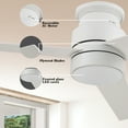 thumbnail image 2 of Smaair 52" 3 Blades White Smart Ceiling Fan with Light, Wall Control and Remote by Wifi App, 2 of 6