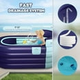 thumbnail image 7 of Inflatable Bathtub Adult 63'' Portable Blow Up Bath Tubs with Cordless Air Pump, Ideal for Hot Ice Bath, Quick Drain Design with 9'10'' Long Hose, Phone Pocket, Water Cushion (Blue), 7 of 7