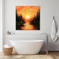 thumbnail image 6 of Wall Art Prints, Sunset Forest Framed Canvas Prints for Bedroom Living Room Bathroom Office, Country Orange Sky Trees Nature Scenery Gallery Wrap Wall Art Poster for Gifts Home Decor 12"x12", 6 of 9