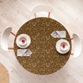 thumbnail image 4 of Ambesonne Western Fitted Round Tablecloth, Horseshoe Motif Barn, 56"- 60" Diameter, Pale Yellow Brown, 4 of 5