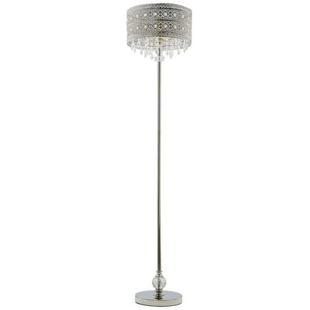 Preenex 160cm Bohemian Standing Lamp W, Bohemian Crystal Silver Floor Lamp