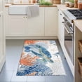 thumbnail image 3 of Entryway Rug 2'x3', Sea Turtle Coastal Kitchen Runner Rugs Non-Slip Carpet Mats, Blue Red Summer Beach Coral Nautical Bedside Rugs Runners Washable Floor Carpet for Bathroom Laundry Room, 3 of 8