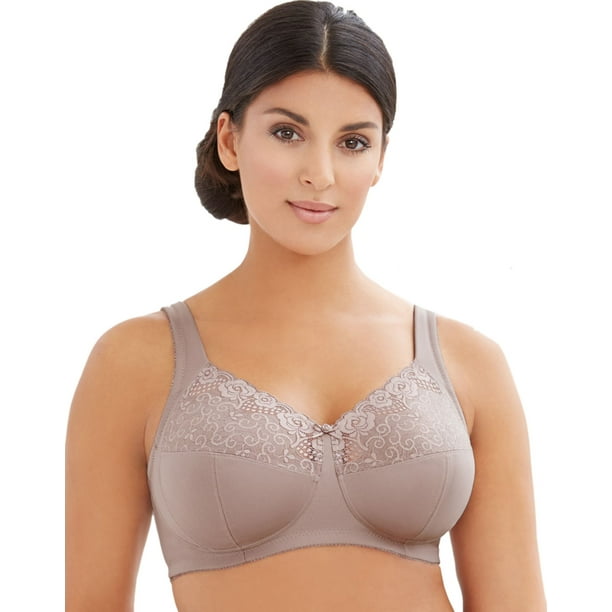 Glamorise Womens Lace Support Bra, 46DD, Taupe 