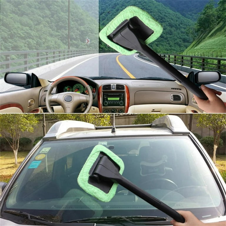 Car Window Cleaner Brush Kit Windshield Cleaning Wash Tool Inside Interior  Auto Glass Wiper With Long Handle Car Accessories