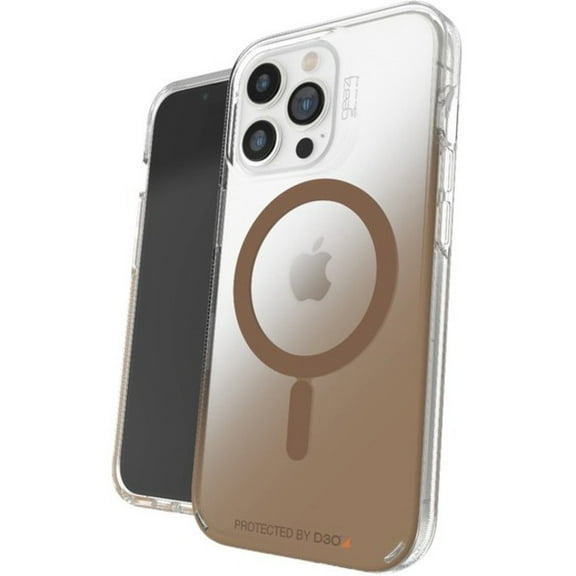 ZAGG Gear4 Milan Snap Case - MagSafe Compatible Clear Case with Beautiful Detailing - for Apple iPhone 13 Pro - Gold 702008221