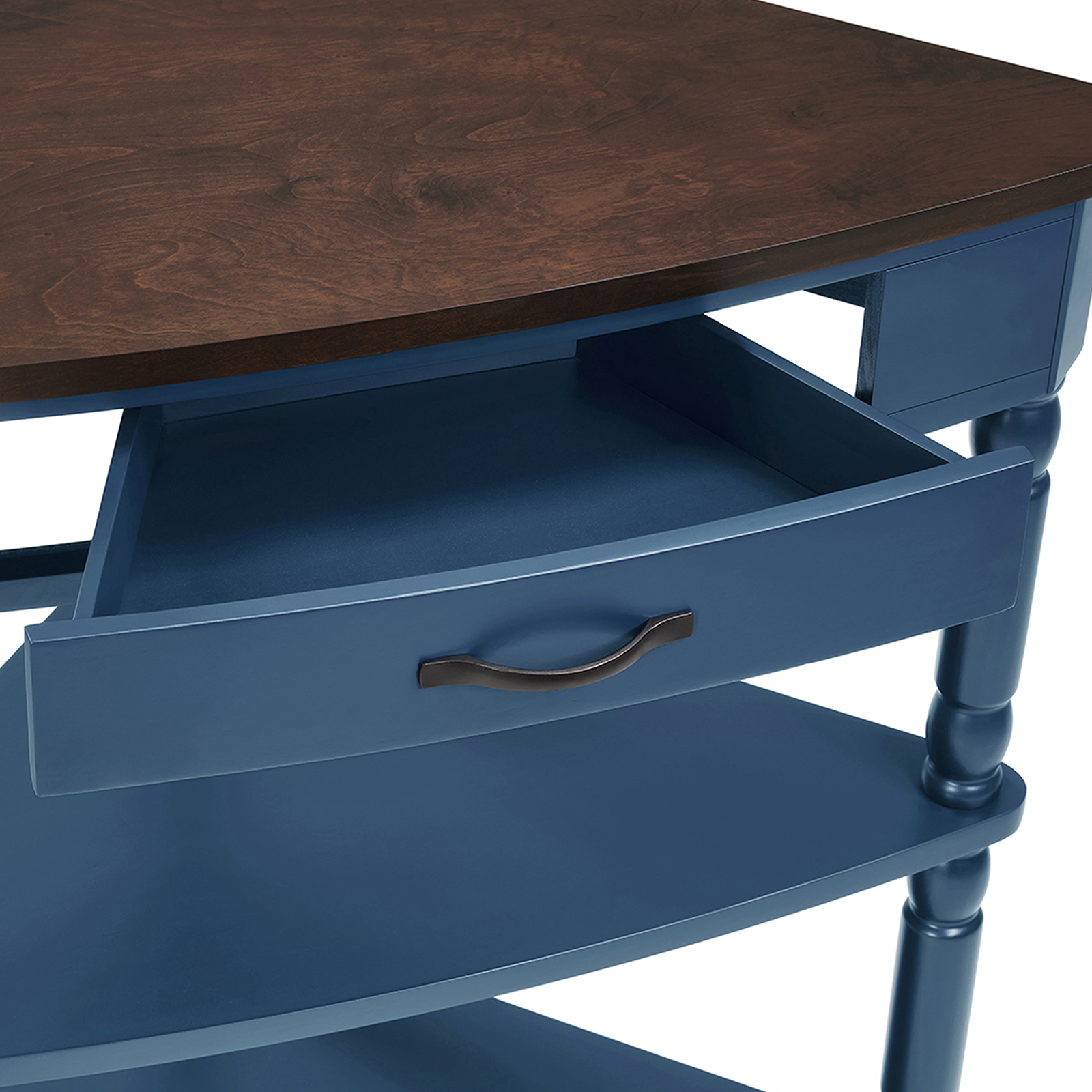 3-Tier Corner Shelf Unit for Small Spaces - Triangular Storage Rack with Solid Wood Legs, Multi-Functional Apartment & Living Room Furniture, Easy Assembly (Navy Blue)