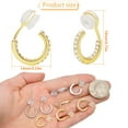 thumbnail image 2 of 4 Pairs Clip On Hoop Earrings for Women, 14K Real Gold Plated Brass Non Piercing Earring Clips 14 mm Small Fake Chunky Hoops Earrings Accessories for Non-Pierced Ears, Golden/Silver, 2 of 7