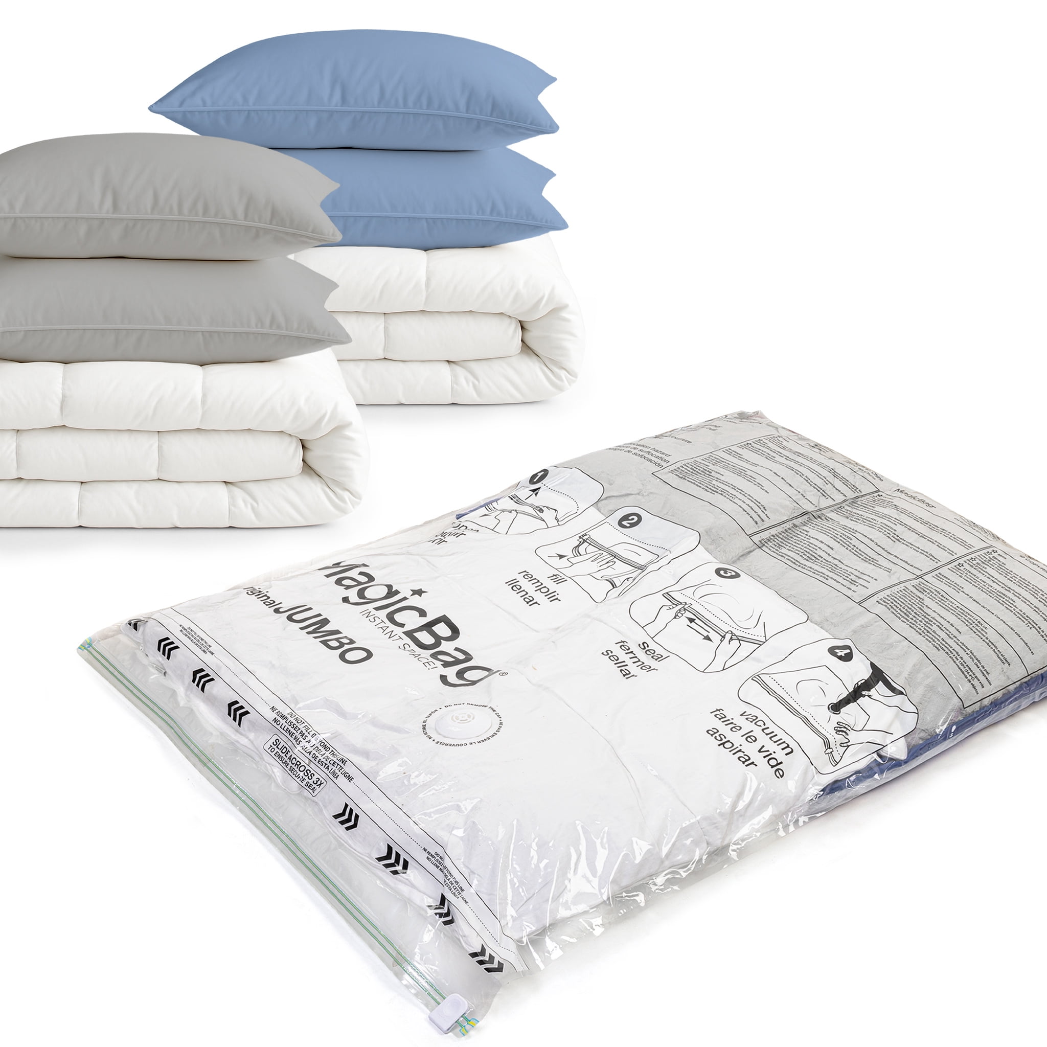 MagicBag Variety Pack Vacuum Storage Bags, 20 Pack Flat Compression Bags for Clothing & Bedding, Space Saving & Airtight