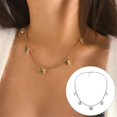 thumbnail image 2 of Collar de clavícula minimalista clásico, cadena de joyería para mujeres y niñas, estilo retro para bodas. Plata, 2 of 6