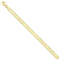 thumbnail image 1 of Solid 14k Yellow Gold Big Heavy 7.41mm Hand-polished Fancy Link Chain Bracelet 8" - with Secure Lobster Lock Clasp, 1 of 2