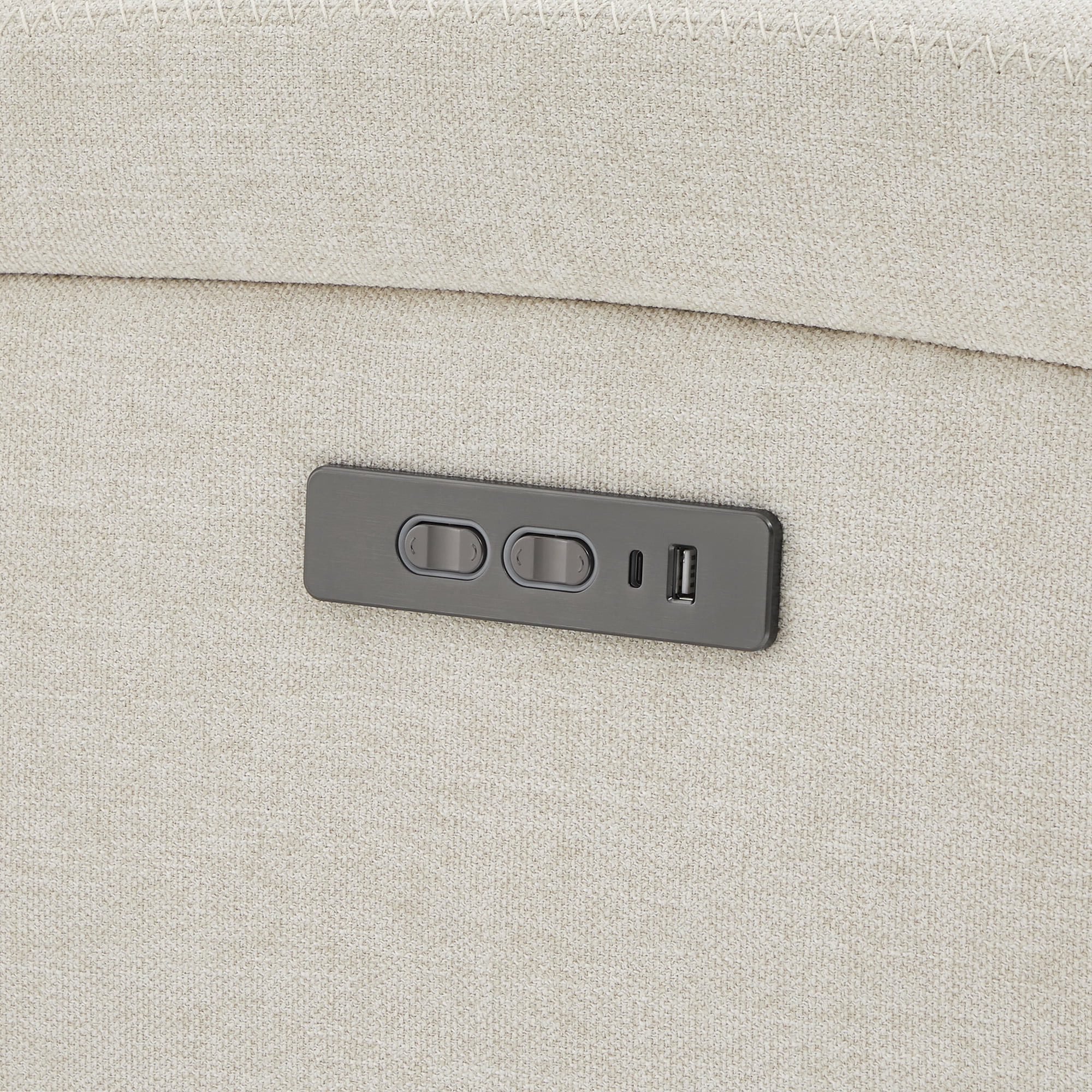 Spruce & Spring Zero Wall Hugger Power Recliner for Compact Spaces, Linen-Fabric