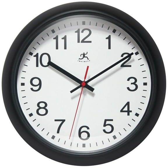 Infinity Instruments Director Wall Clock, Black, 12"