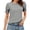 Gray, variant on Women's Polka Dot Graphic Tops Casual Crew Neck Short Sleeve Tunic T Shirts Loose Fit Summer Fashion Pullover