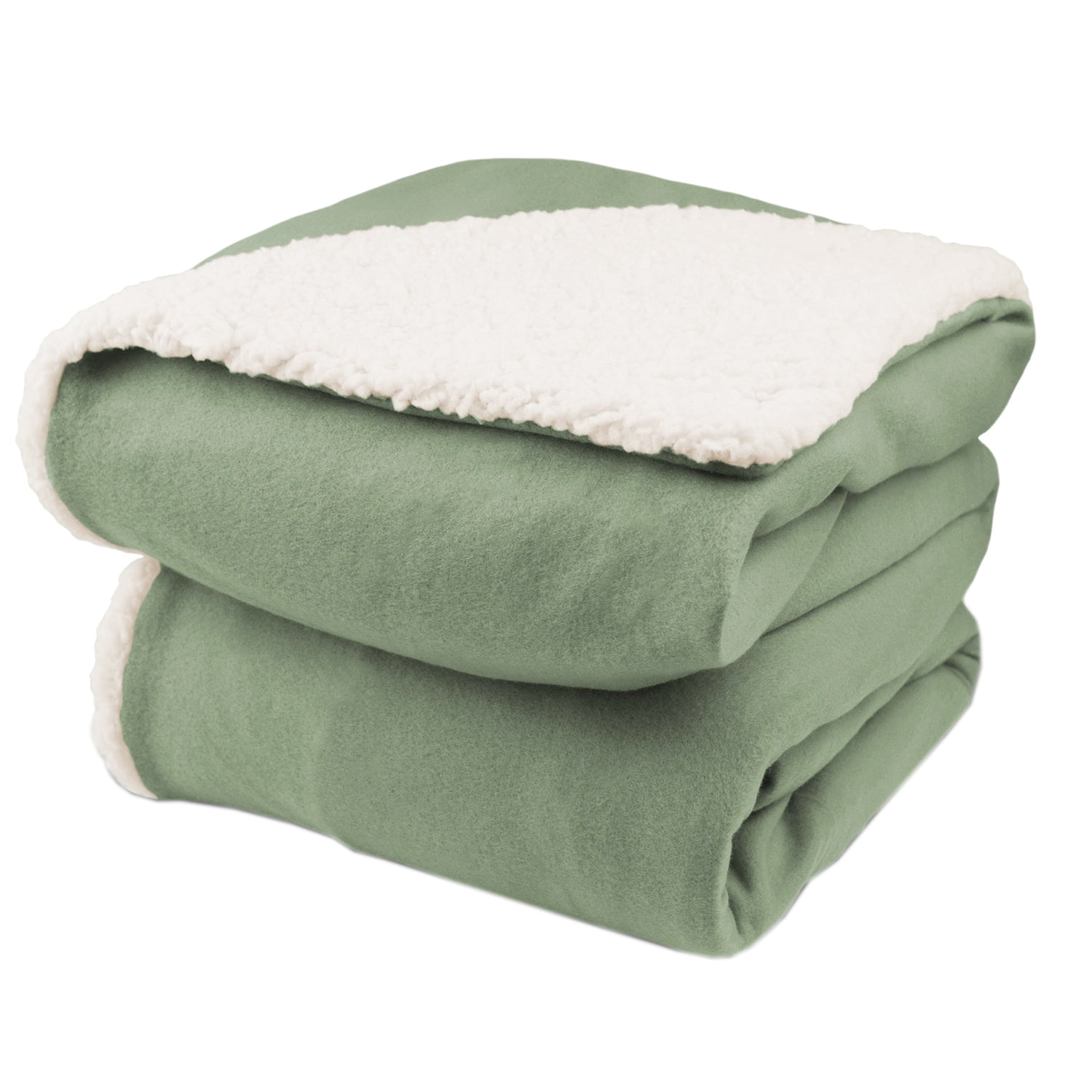 Biddeford Comfort Knit Fleece Sage Twin Heated Blanket 