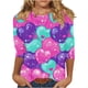 thumbnail image 2 of RKSTN Valentines 3/4 Sleeve Tops for Women Oversized Crewneck Valentine's Day Graphic Printed Short Sleeve T Shirt Womens Casual Round Neck Loose Comfy Loves Heart Print Three Quarter Sleeve Shirts, 2 of 6