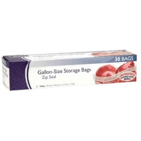 EcoQuality 15 Bags 2 Gallon Zip Zeal Freezer Storage Bags - Extra Heavy Plastic Food Storage Bags – For Challah, Bulk Foods, Freezer Storage, Meal Prep, and Household (15)