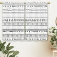 thumbnail image 6 of Boho White and Black Kitchen Curtains Triangle Geometric Modern Small Short Cafe Window Curtains Simple Striped Rod Pocket Bathroom Drapes Treatment Tier Curtains 2 Panels (27.5x39 Inch), 6 of 6