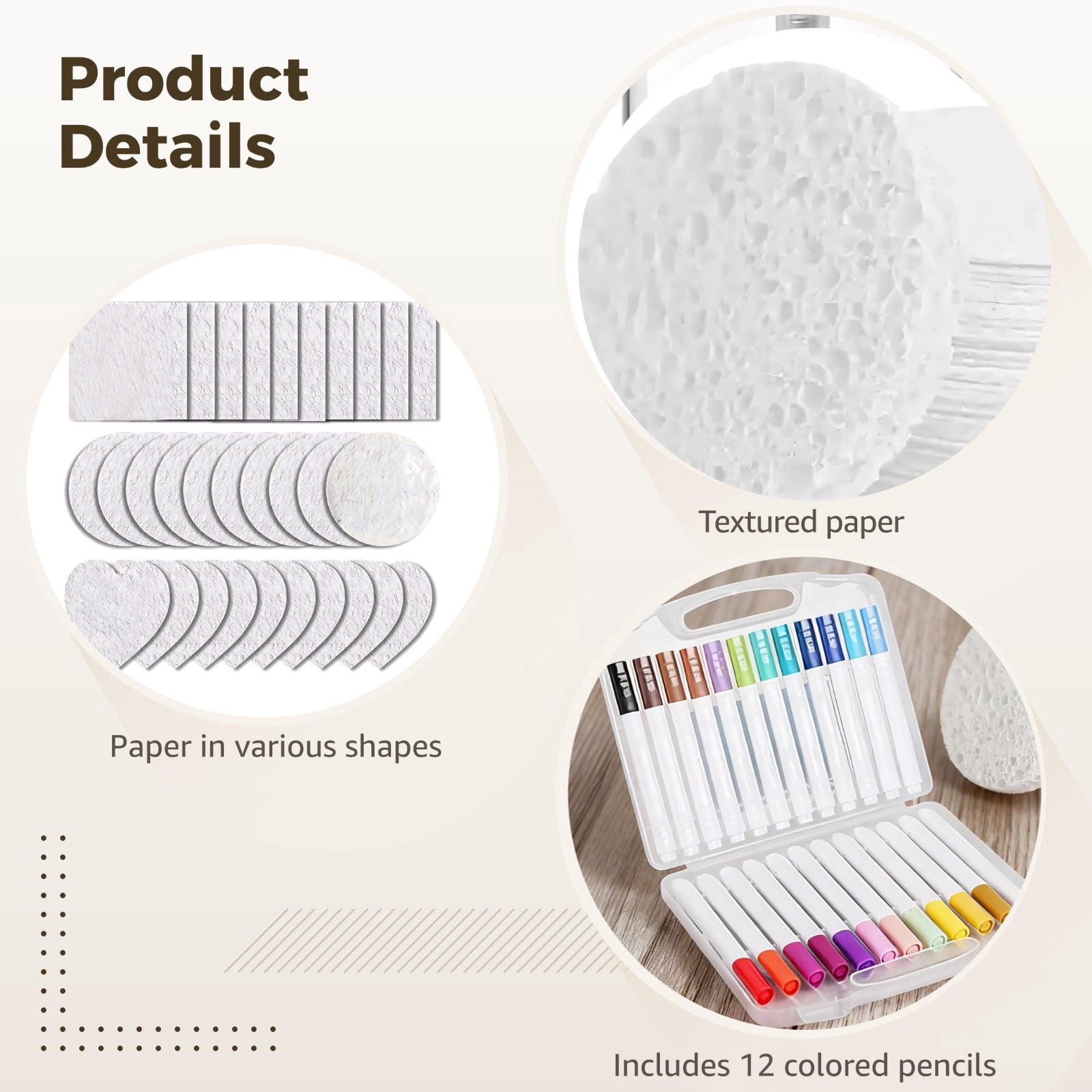 54 Pcs Texture Painting Kit, Wood Pulp Cotton Arts And Crafts Set, Includes 20 Square, 10 Heart, 10 Circle Boards, 2 Water Pens, 12 Color Pens